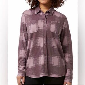 32° Heat Mauve Purple Plaid Button Up Long Sleeve Shirt